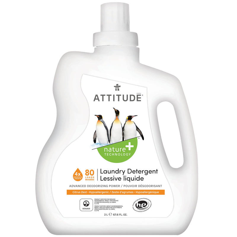 12082- ATTITUDE Nature+ Laundry Detergent Citrus Zest _en?_main? Citrus Zest / 80 loads