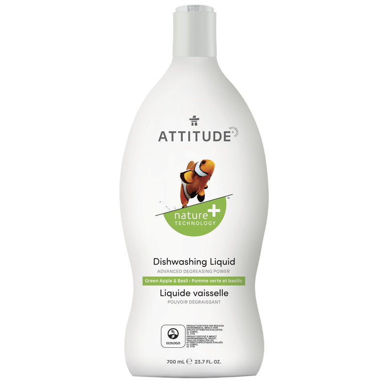 ATTITUDE Nature+ dishwashing liquid green apple basil hypoallergenic 13174_en?_main? Green Apple and Basil / 700 mL