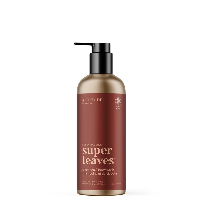 2 en 1 Shampoing et gel douche : SUPER LEAVES™ | ESSENTIAL OILS