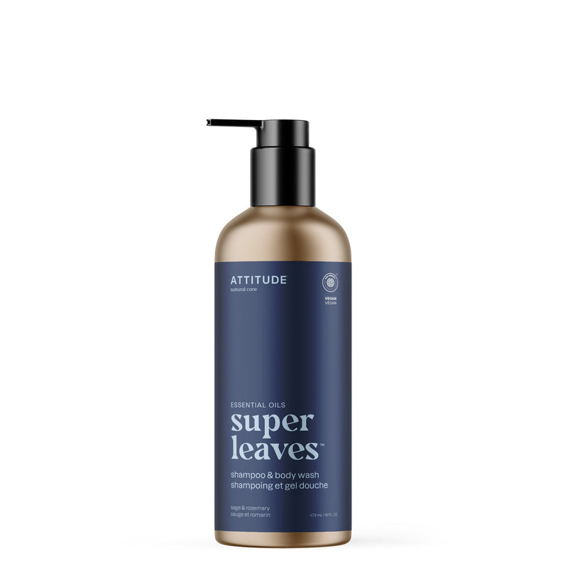 2 en 1 Shampoing et gel douche : SUPER LEAVES™ | ESSENTIAL OILS