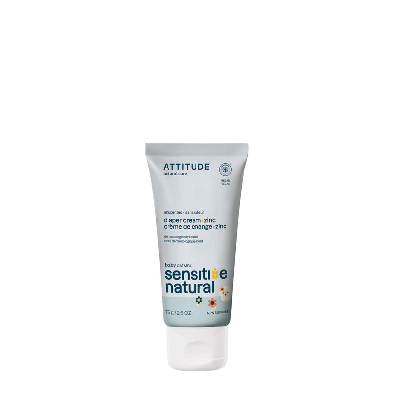 Natural Baby Diaper Cream ATTITUDE, Sensitive Skin Baby, Unscented 60825_en?_main?