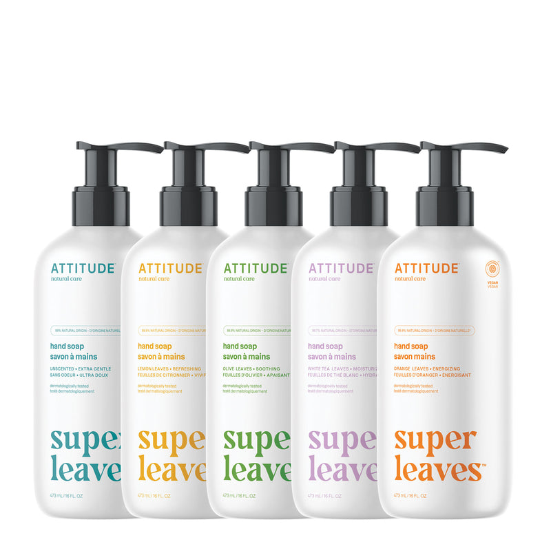 Ensemble de 5 savons liquides pour les mains : super leaves™