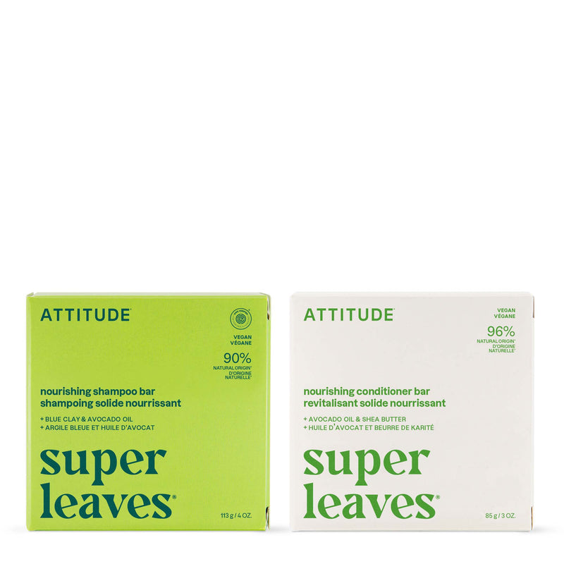 Shampoing & revitalisant barre nourrissant : SUPER LEAVES™