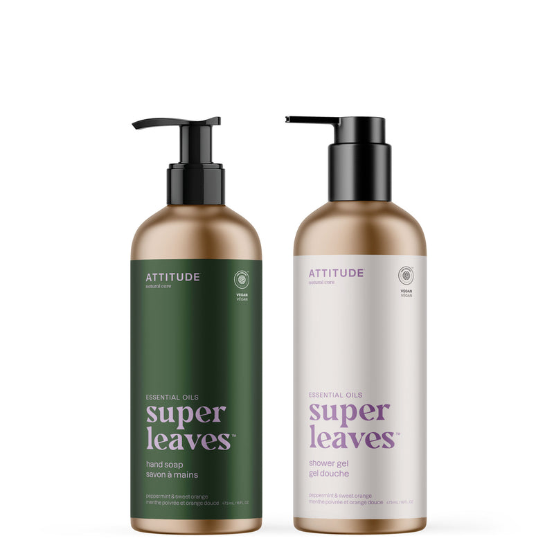 Hand Soap & Shower Gel Infused with Essential Oils :  super leaves™ essential oils